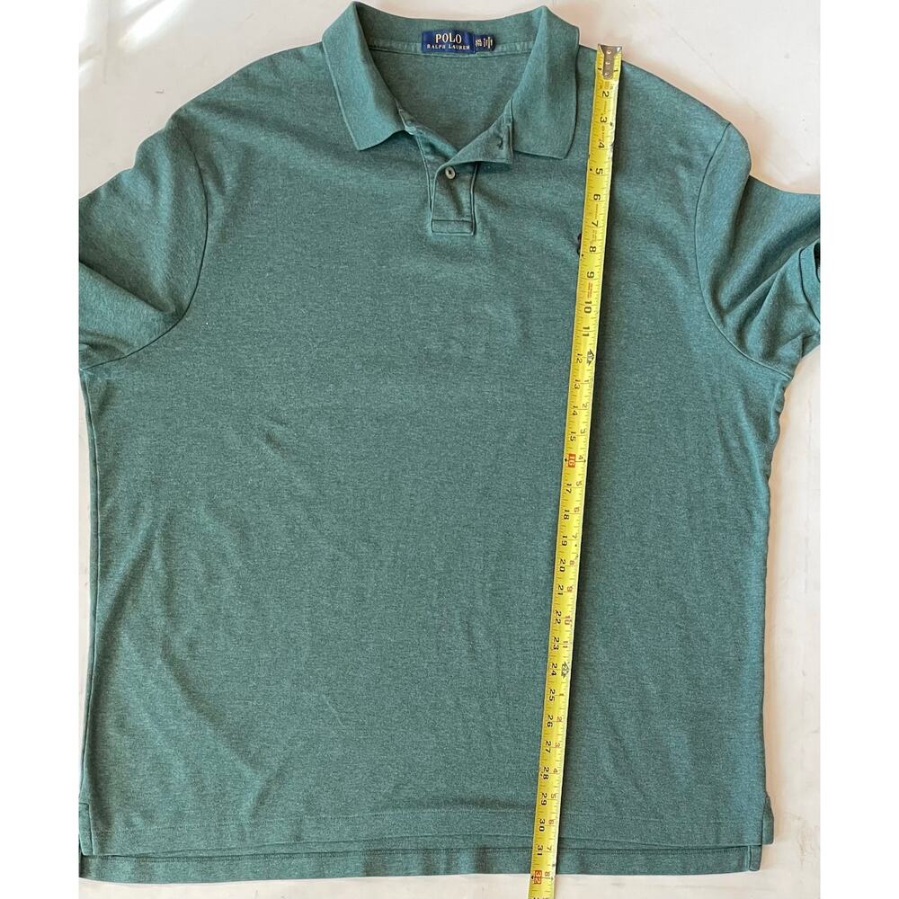 POLO Ralph Lauren Mens Polo Shirt XXL Sage Green Purple Pony Logo 100% Cotton - Picture 6 of 10